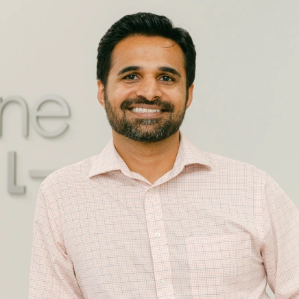 Dr. Sahegin Charolia in the dental office