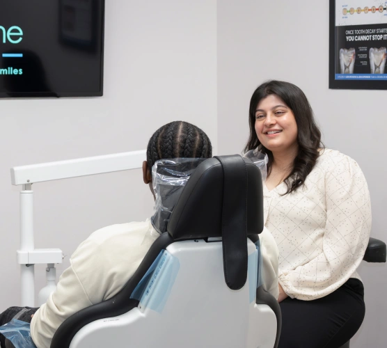 Patient receiving comfortable sedation dentistry treatment