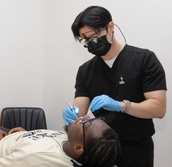 Patient receiving wisdom teeth removal treatment